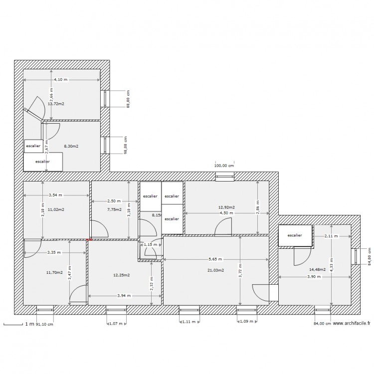 til chatel 1er etage . Plan de 0 pièce et 0 m2