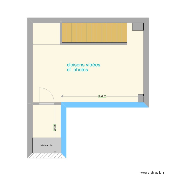 BIARRITZ R1 cloisons vitrées. Plan de 1 pièce et 24 m2