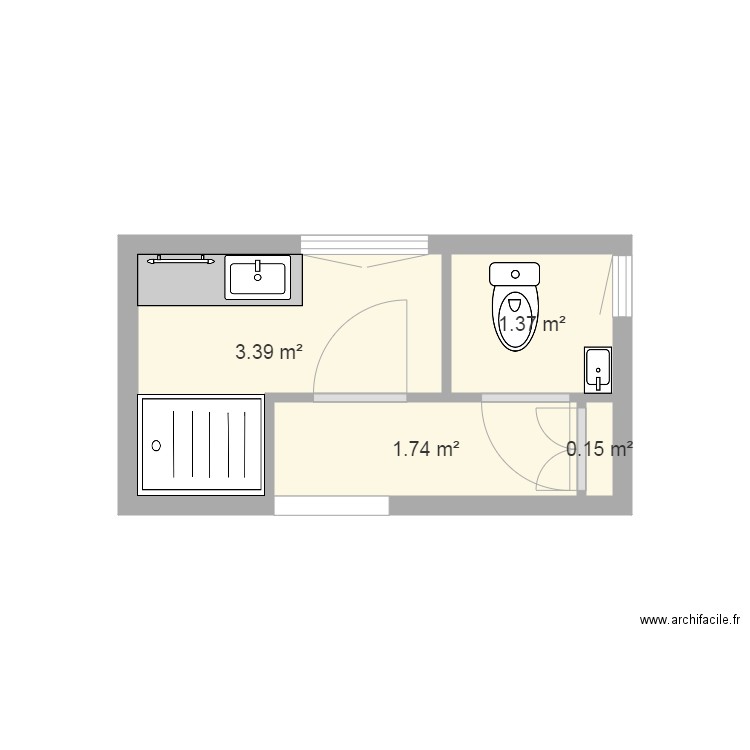salle de bain proposition 2. Plan de 0 pièce et 0 m2