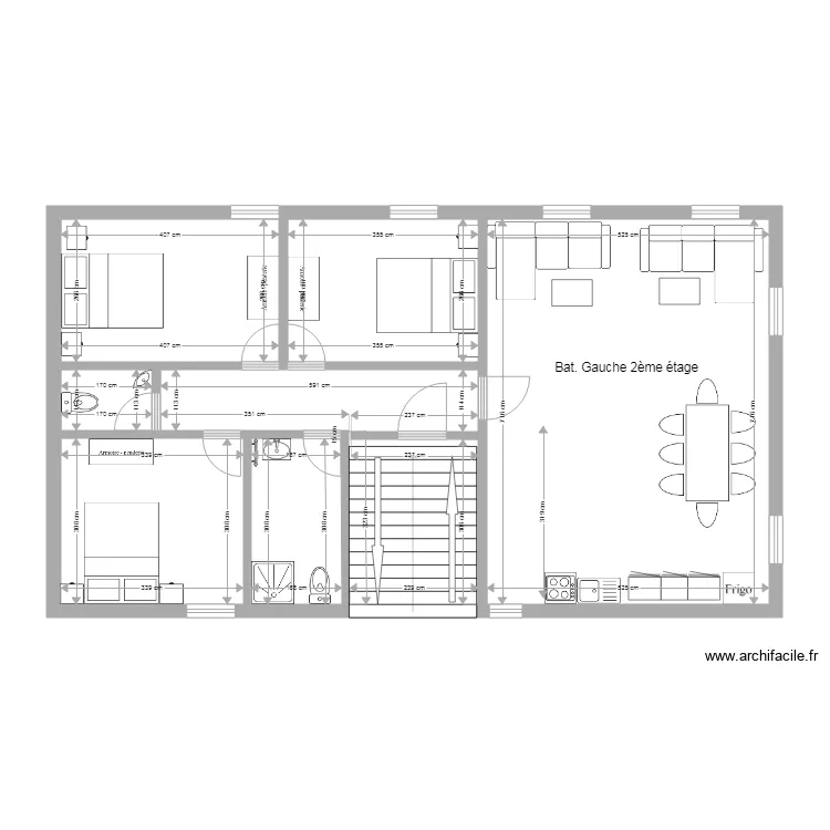 2&egrave;me Etage Bat B    3 chambres 2019. Plan de 