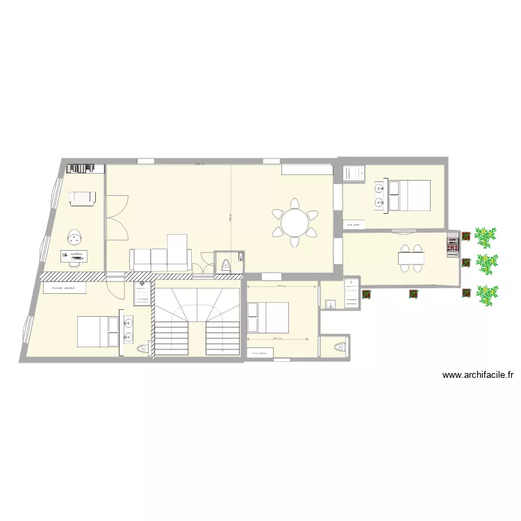 PLACE NATIONALE 100m2 WC. Plan de 