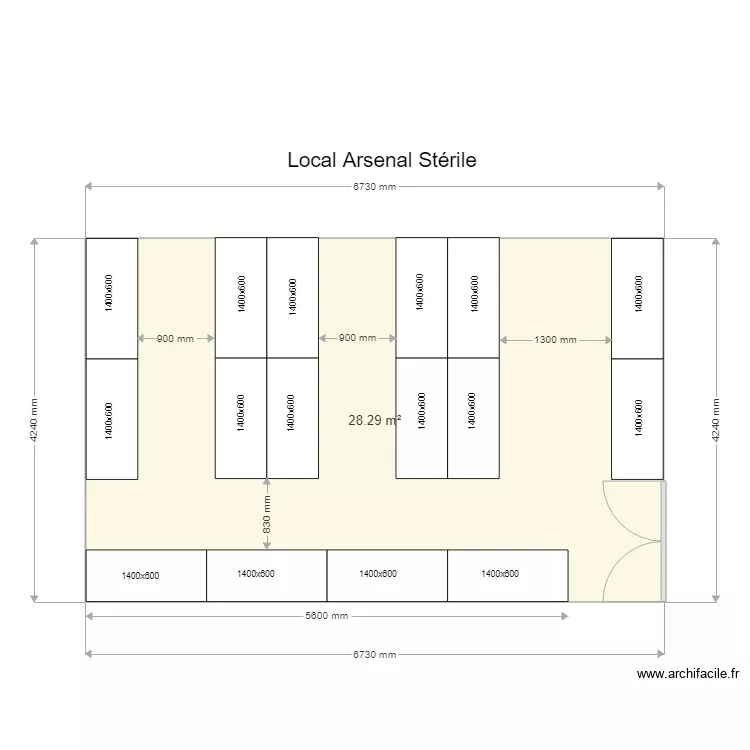 CH Bastia Arsenal St&eacute;rile 1. Plan de 