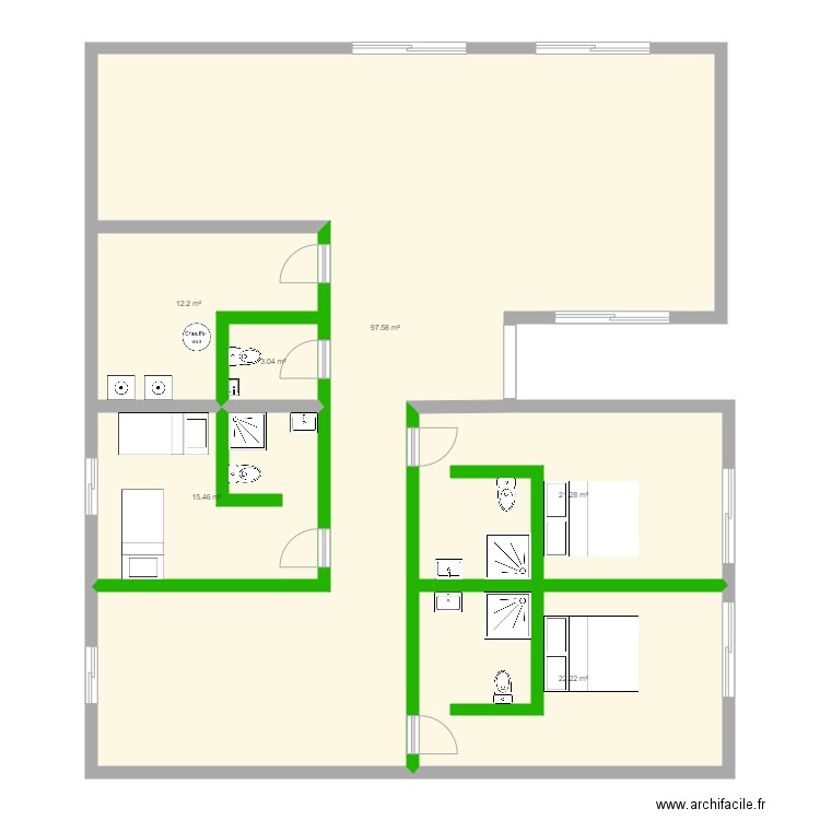 Casa Azul v2. Plan de 0 pièce et 0 m2