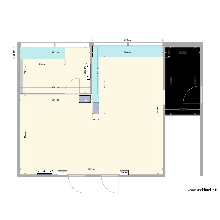 Labo 1. Plan de 3 pièces et 60 m2