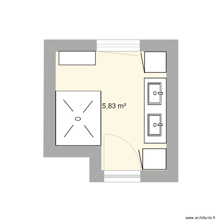 Salle de Bain Huleux V3. Plan de 0 pièce et 0 m2