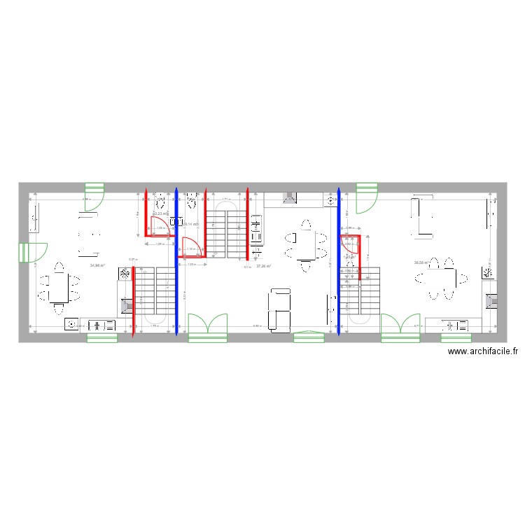 LASSUS rdc 1. Plan de 6 pièces et 118 m2