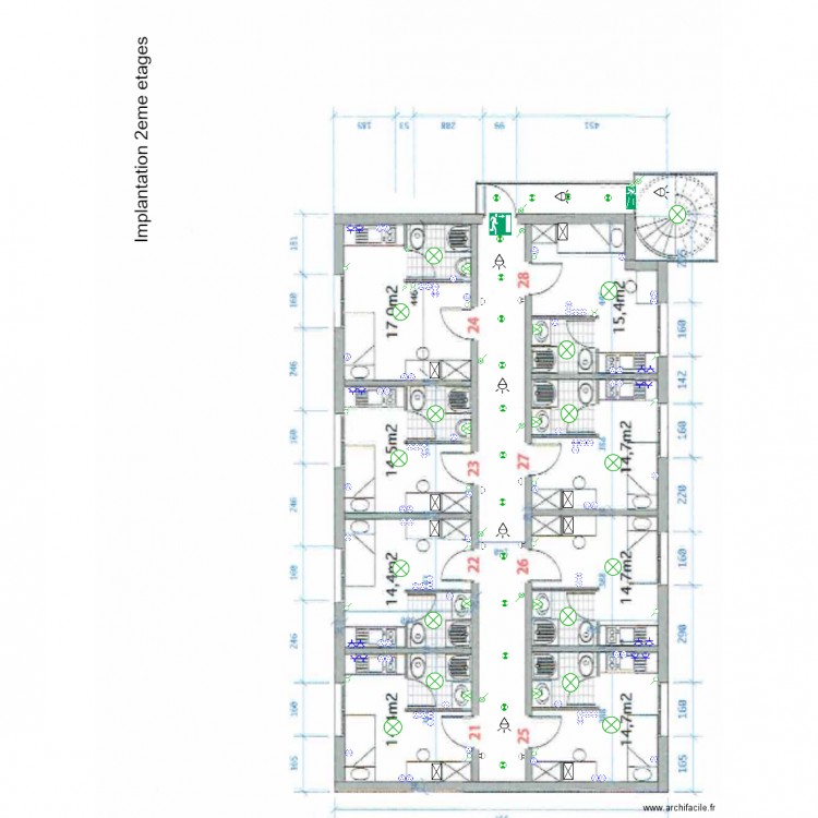 2eme etages residence etudiants 2. Plan de 0 pièce et 0 m2