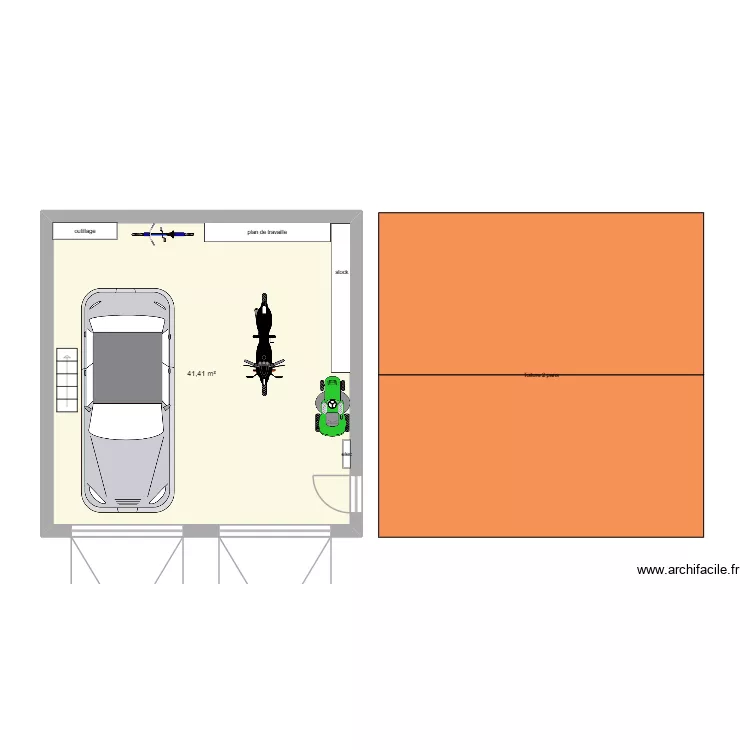 garage saint firm in des bois. Plan de 1  et 41 m²