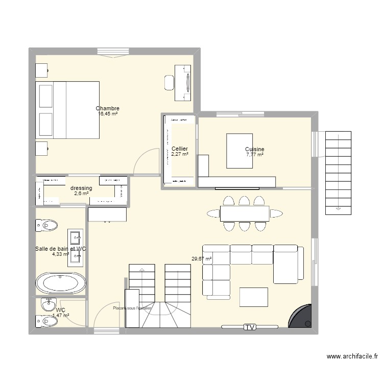 RDC . Plan de 0 pièce et 0 m2