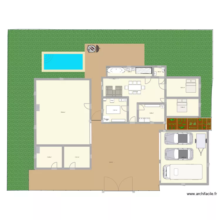 projet maison1. Plan de 11 Pièces et 226 m²