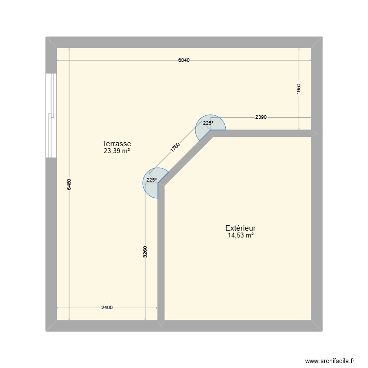 LASTERE. Plan de 2 pièces et 38 m2