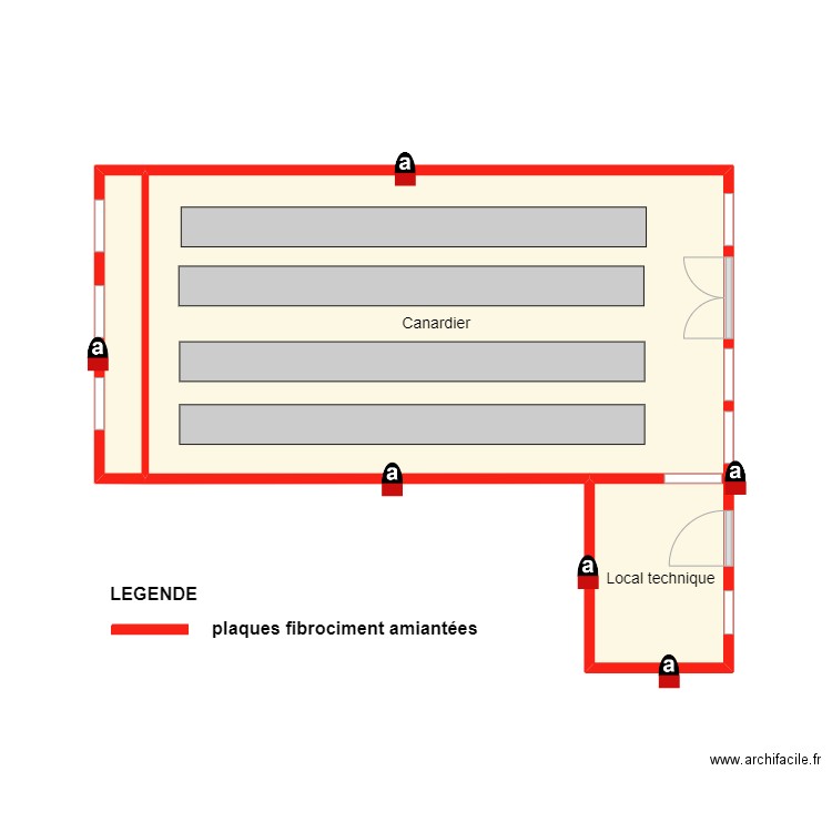 canardier . Plan de 0 pièce et 0 m2