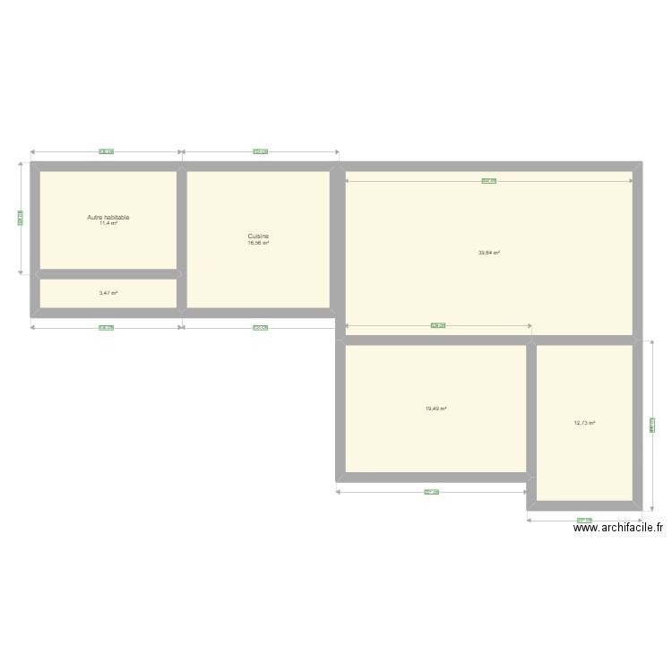 Grandmaitre. Plan de 6 pièces et 103 m2