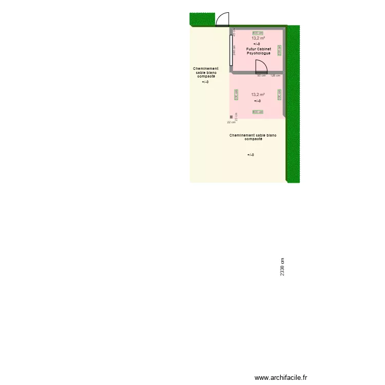 zoom Cabinet Psychologue LE PEN Laetitia avant travaux. Plan de 