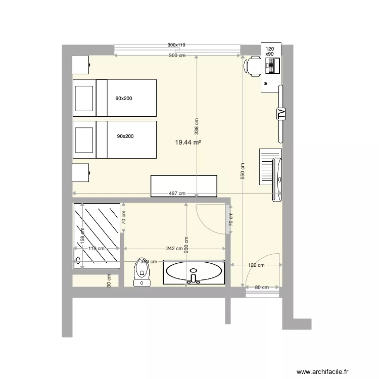 chambre A arri&egrave;re Etage 1 2 3. Plan de 
