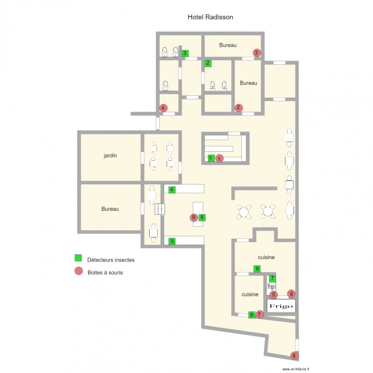 Hotel Radisson. Plan de 0 pièce et 0 m2