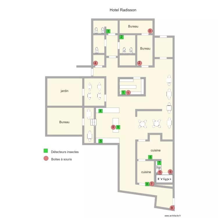 Hotel Radisson. Plan de 
