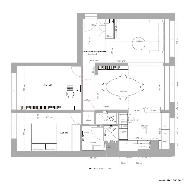 Plan Lagny 17 mars. Plan de 7 pièces et 19 m2