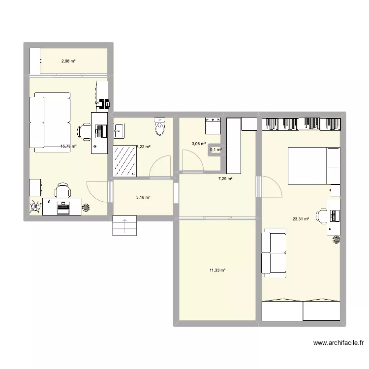 Maison etage. Plan de 