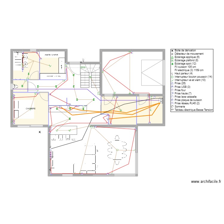 MENETRU PLAN ELEC GENERAL  RDC. Plan de 0 pièce et 0 m2