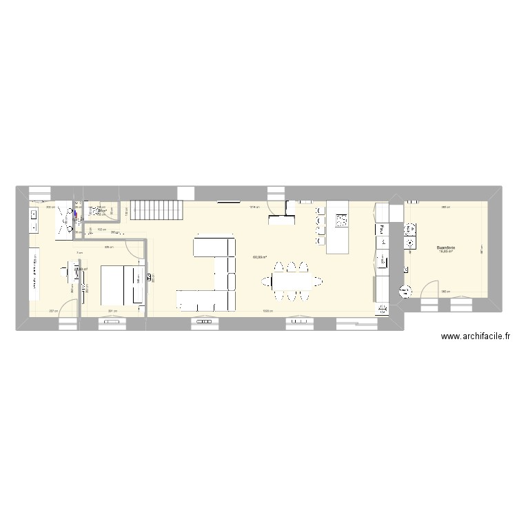 Reno. Plan de 4 pièces et 105 m2