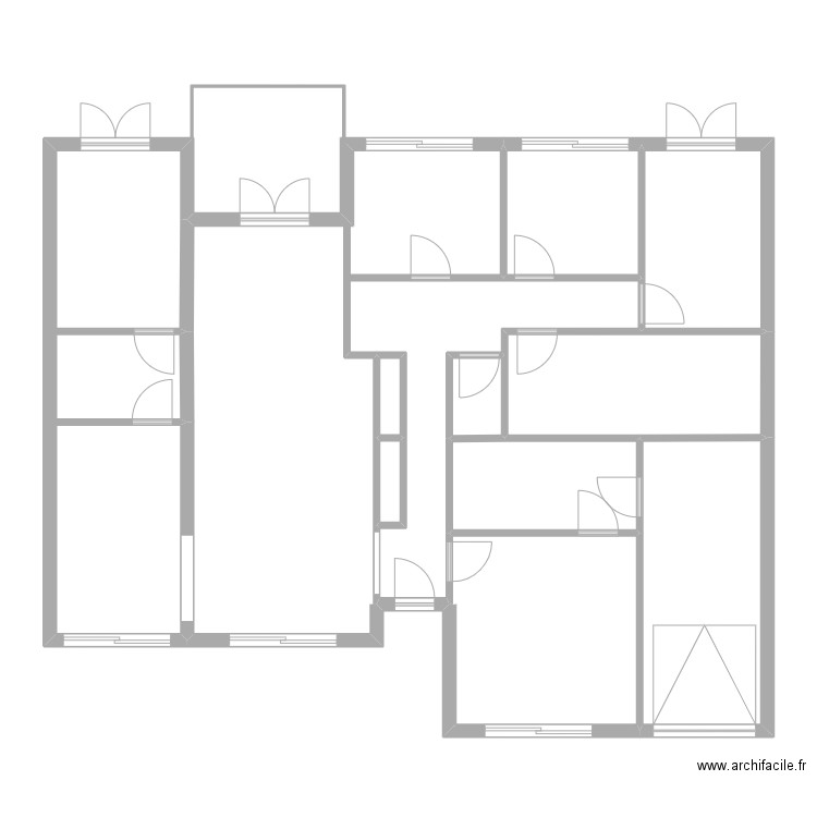 BEAU. Plan de 11 pièces et 134 m2