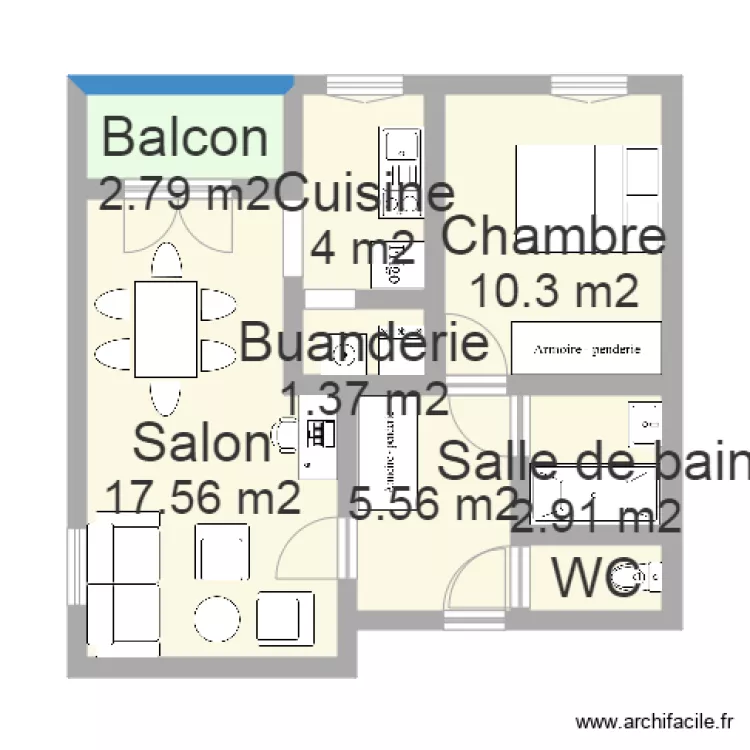 Appartement Ecrouves RASO. Plan de 