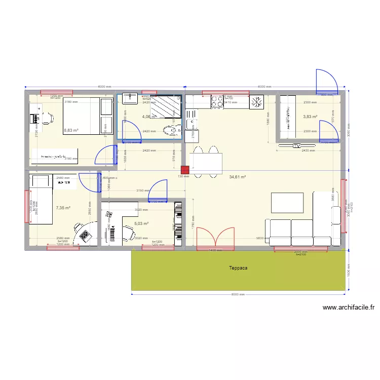 2 дом( 2 вариант планировки) . Plan de 