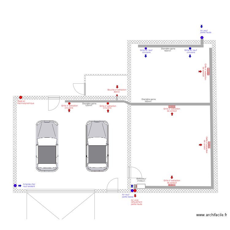 VILLAZ ventilation garage. Plan de 0 pièce et 0 m2