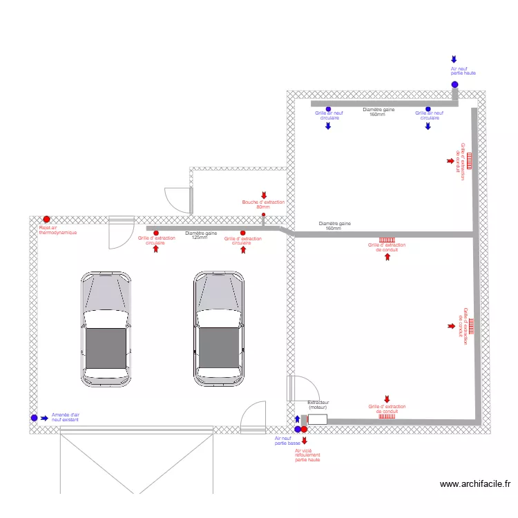 VILLAZ ventilation garage. Plan de VILLAZ ventilation garage. Plan de