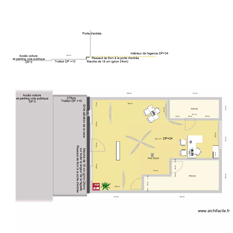 OUEST OUVRAGE AVANT TRAVAUX. Plan de OUEST OUVRAGE AVANT TRAVAUX. Plan de