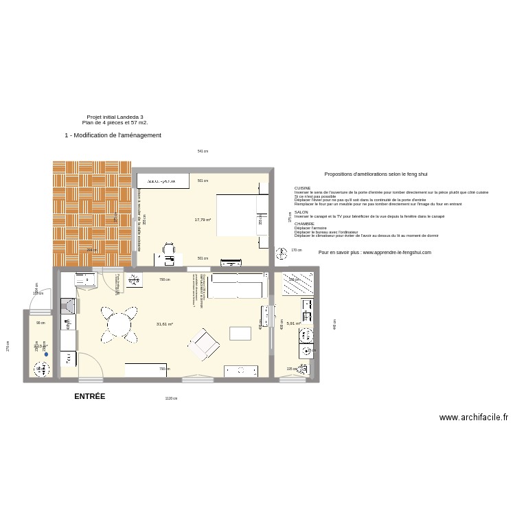 Projet Landeda 3 modifie 1 reamenagement. Plan de 0 pièce et 0 m2