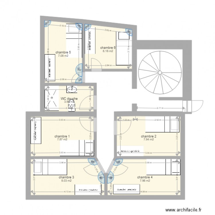 beuson 1. Plan de 7 pièces et 49 m2