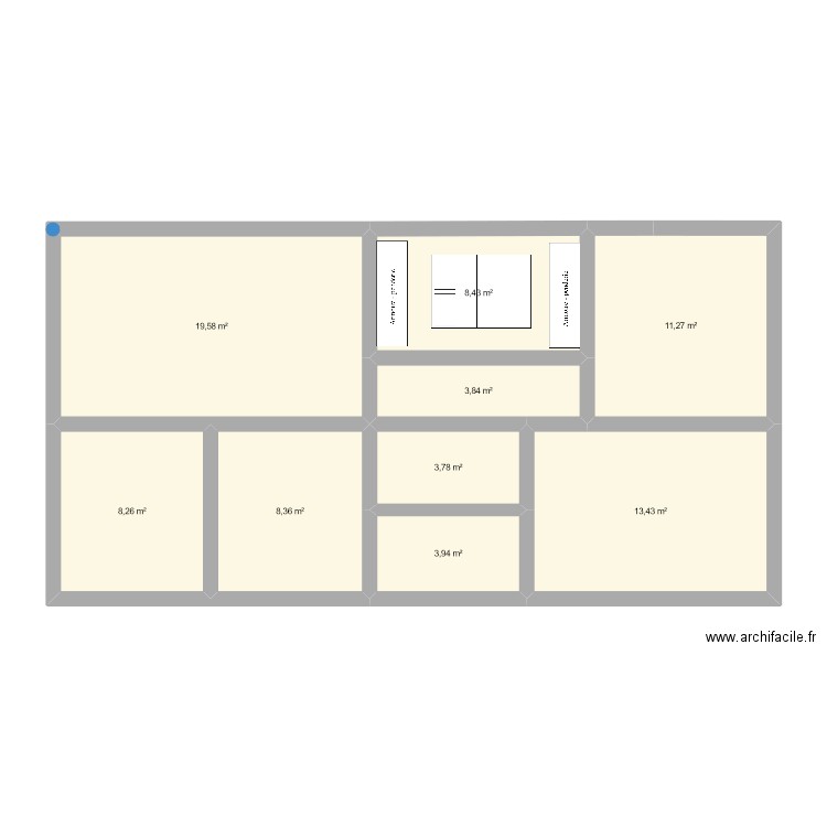 100 m2 2022. Plan de 9 pièces et 81 m2