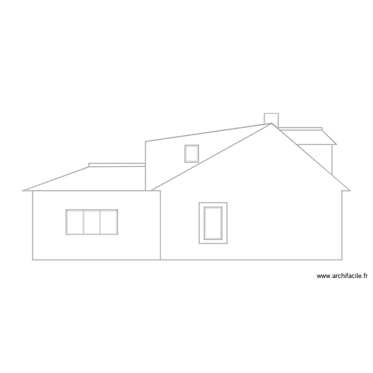 Projet Fa&ccedil;ade Ouest Maison La Croixille. Plan de 