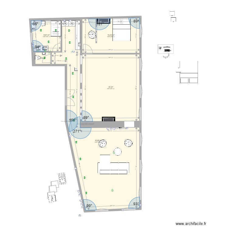 LEDIBERDER V04. Plan de 6 pièces et 108 m2