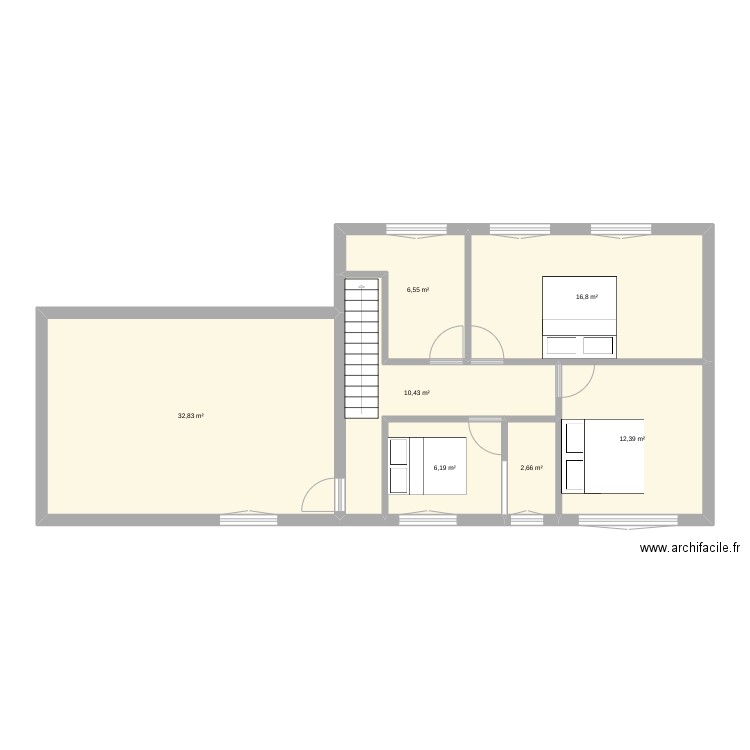 mont etage. Plan de 7 pièces et 88 m2