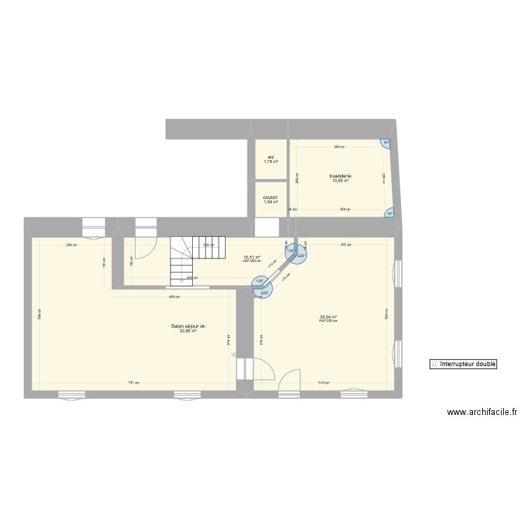 Maison la hutte. Plan de 6 pièces et 85 m2