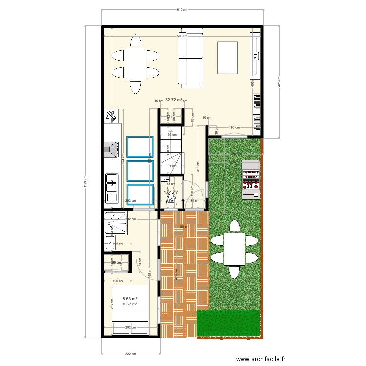 CHARTREUSE RDC FIEUX V2 AGRANDI. Plan de 0 pièce et 0 m2