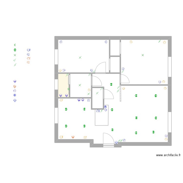 JF elec. Plan de 8 pièces et 63 m2