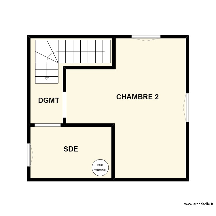 DROUILLET 2. Plan de 3 pièces et 26 m2