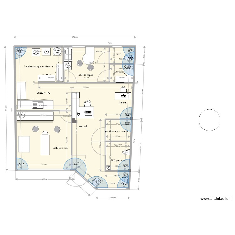 projet cabinet. Plan de 0 pièce et 0 m2