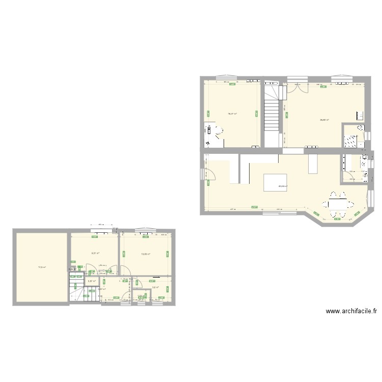 Extension 4. Plan de 12 pièces et 141 m2