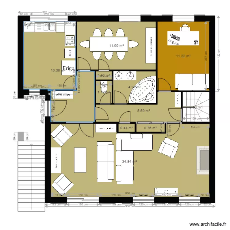 Maison grands parents. Plan de 