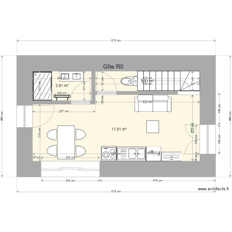 Gite R0 b1 vf. Plan de 0 pièce et 0 m2