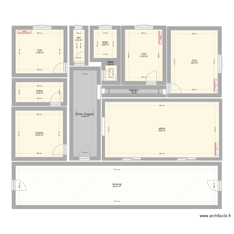 maison. Plan de 12 pièces et 159 m2