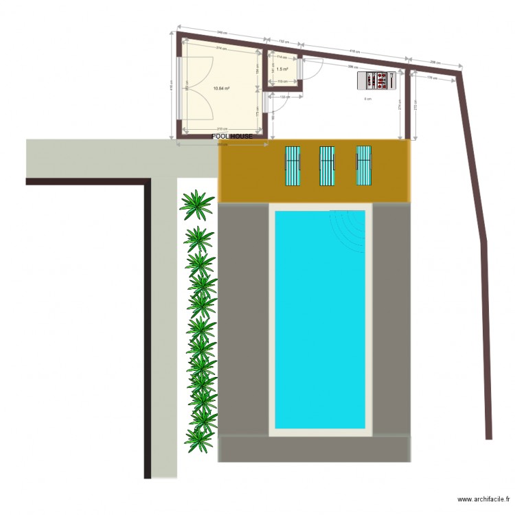 pool house piscine nico11. Plan de 0 pièce et 0 m2
