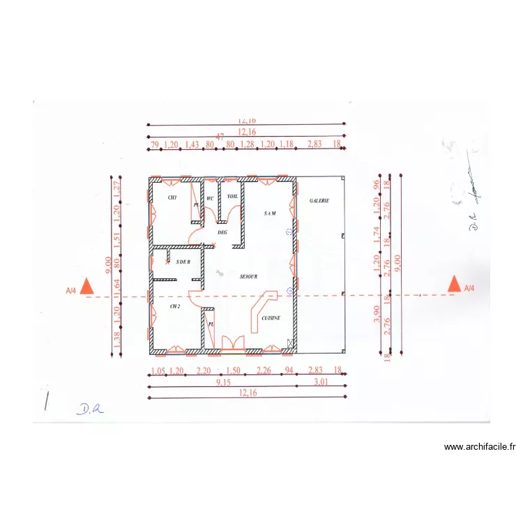 Plan villa TSTP. Plan de 