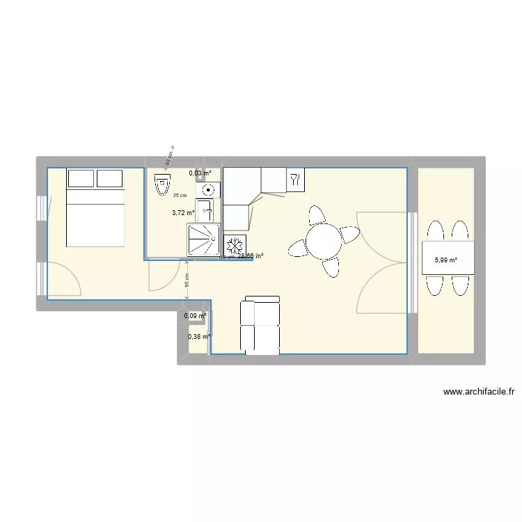 appartement les sablettes. Plan de 