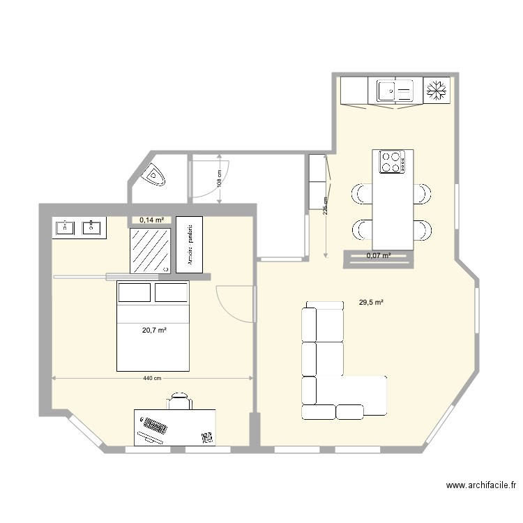 Appart 1er Soignies meublé. Plan de 0 pièce et 0 m2